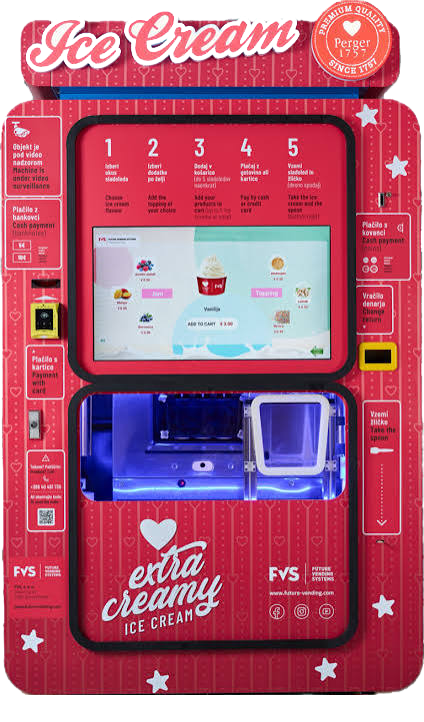 Ice cream vending machine with card payment